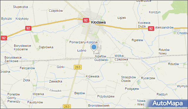 mapa Józefów Guzowski, Józefów Guzowski na mapie Targeo